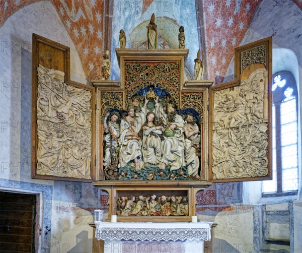 Altarpiece, Coronation of Mary by Jesus and God the Father, carved altar of the Niederrotweil