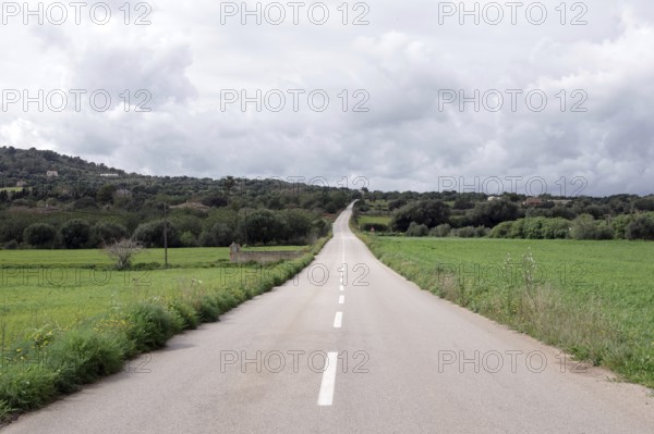 Road, Majorca, landscape, straight ahead, lonely, asphalt, road without people and vehicles