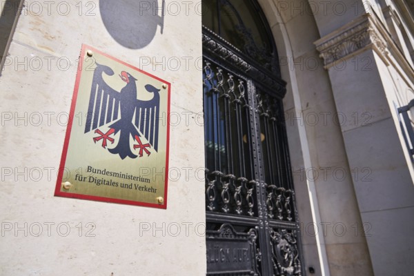 Sign Federal Ministry for Digital and Transport on the building of the ministry, Berlin, Berlin,