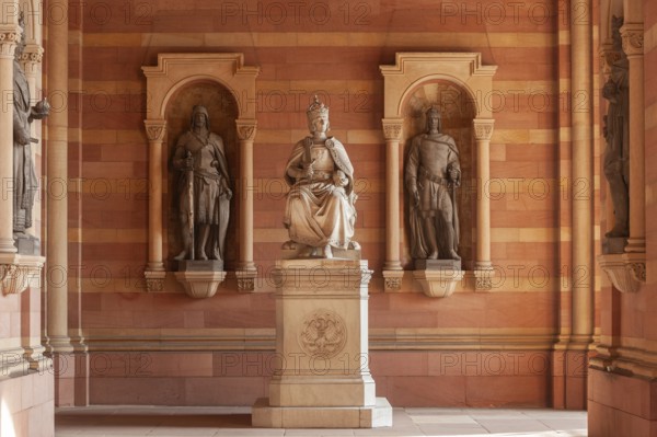 Porch of Speyer Cathedral with the cenotaph for Rudolf of Habsburg, Speyer, Palatinate,