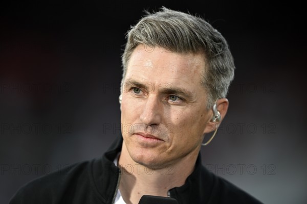 TV pundit Tobias Schweinsteiger on DAZN Portrait Voith Arena, Heidenheim, Baden-Württemberg,