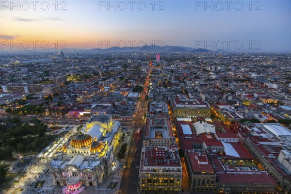 Panoramic view of Mexico City from the observation deck at the top of Latin American Tower (Torre