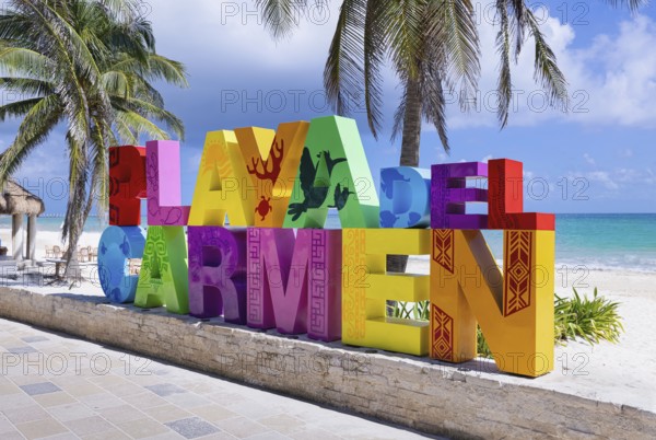 Playa Del Carmen, Quintana Roo, Mexico, September 10, 2021: Scenic beaches, playas, and hotels of