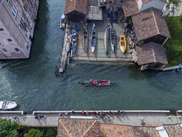 Gondelwerft Squero de San Trovaso am Rio San Trovaso im Stadtteil Dorsoduro, Venedig, Veneto,