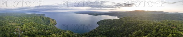Aerial view, South Pacific and rainforest, Osa Peninsula, Punterenas Province, Costa Rica, Central