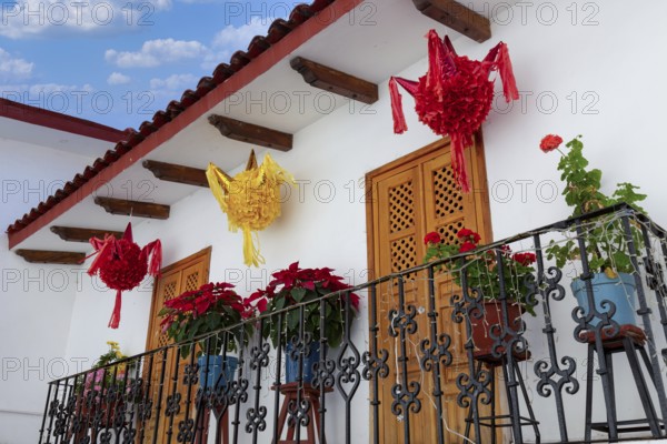 Mexico, Scenic Taxco colonial architecture and cobblestone narrow streets in historic city center