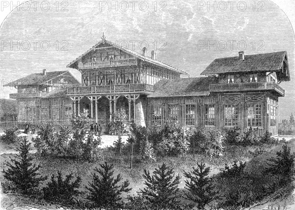 Laboratory, office and official residence of the Hüningen hatchery, Alsace, France, in 1885,