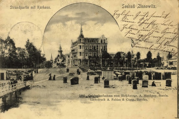 Historical postcard, picture postcard, Baltic resort Zinnowitz, Mecklenburg-Vorpommern, Germany,
