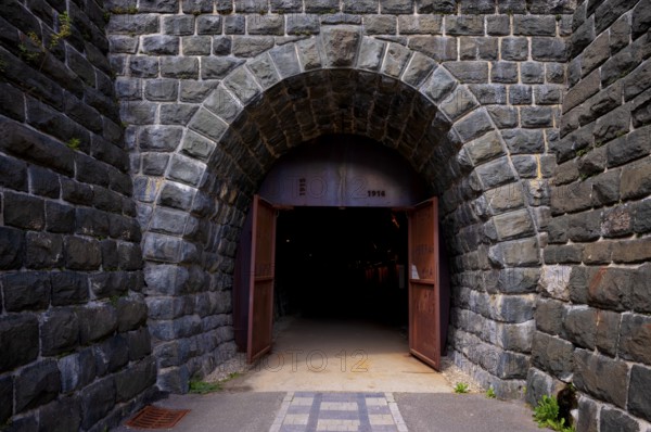 Entrance, historical tunnel of the Gardena Railway, Army Field Railway, Museum, Sankt Christina,