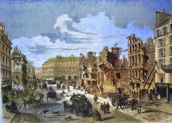 Paris, 1868, Demolition of the Capuchin Convent in the Rue de la Paix, France, Historic, digitally