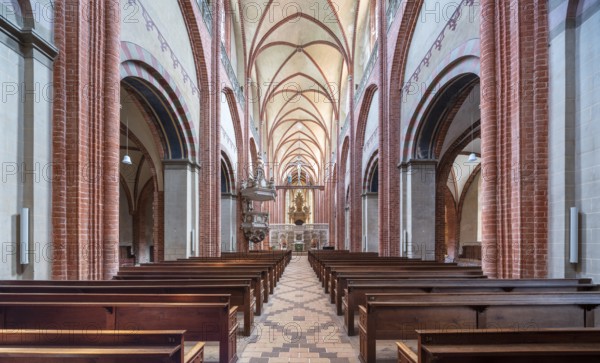 Havelberg Cathedral of St Mary, interior, Brick Gothic, Hanseatic town of Havelberg, Saxony-Anhalt,