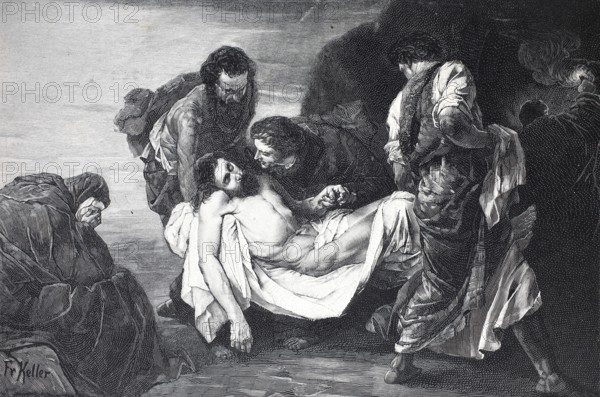 The Entombment of Christ, a type of image from Western Christian iconography, by Friedrich Keller,