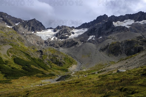 Ushuaia, Tierra del Fuego, Argentina, hiking trail to the Martial glacier on Cerro Martial,