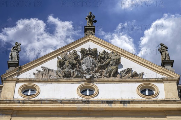 Pediment with coat of arms of the main façade of the Ellingen residence, built between 1708 and