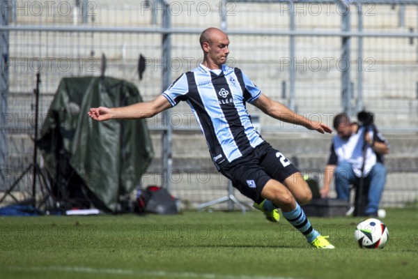 Football 3rd division, season 2024/25, matchday 4: Waldhof Mannheim vs. 1. FC Saarbrücken. Picture: