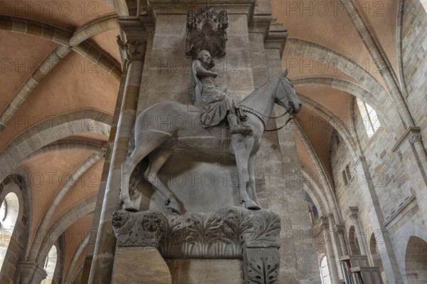 Sculpture of the Bamberg Rider, created in the first half of the 13th century, Bamberg Cathedral