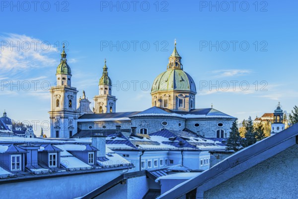 View from the Festungsberg over the historic city centre and the cathedral, a Roman Catholic
