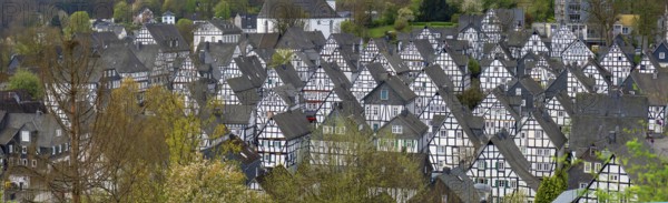 Panoramic view of the historic old town, Alter Flecken, 17th century, Freudenberg, North