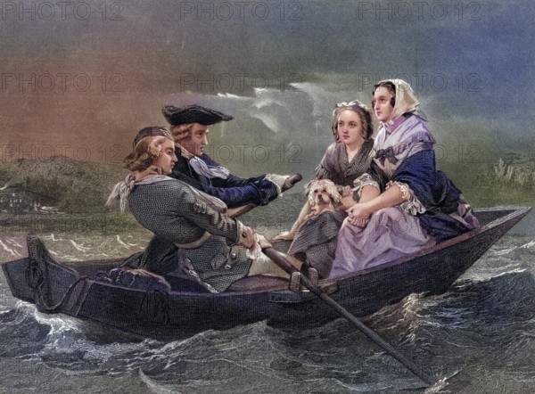 Lady Harriet Ackland on way to visit camp of General Gates After Alonzo Chappel from Life and Times