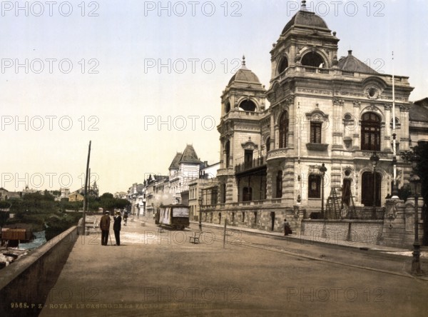 The Casino and the front of Foncillon, Royan, Nouvelle-Aquitaine, France, ca 1890, Historical,