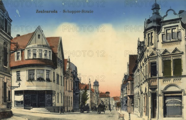 Historical postcard, picture postcard, Zeulenroda, Thuringia, Germany, digitally enhanced
