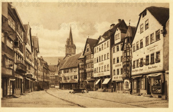 Historical postcard, picture postcard, Wertheim, Baden-Württemberg, Germany, digitally enhanced
