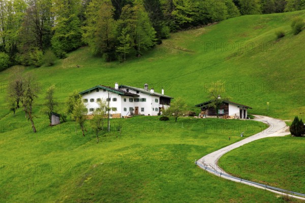 Old farmhouse in Maria Gern, Berchtesgaden, Berchtesgadener Land, Upper Bavaria, Bavaria, Germany,
