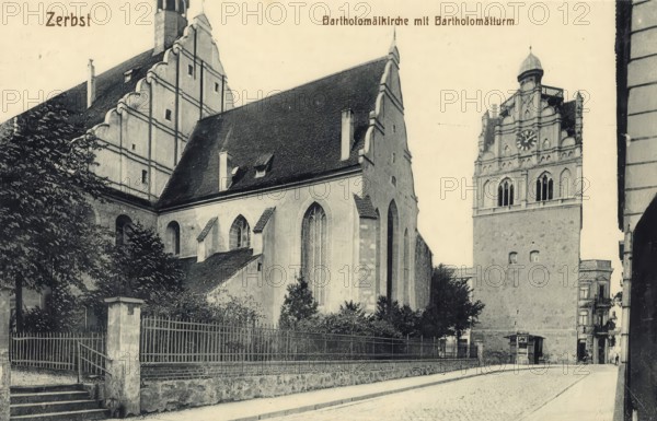 Historical postcard, picture postcard, Zerbst, Saxony-Anhalt, Germany, digitally enhanced
