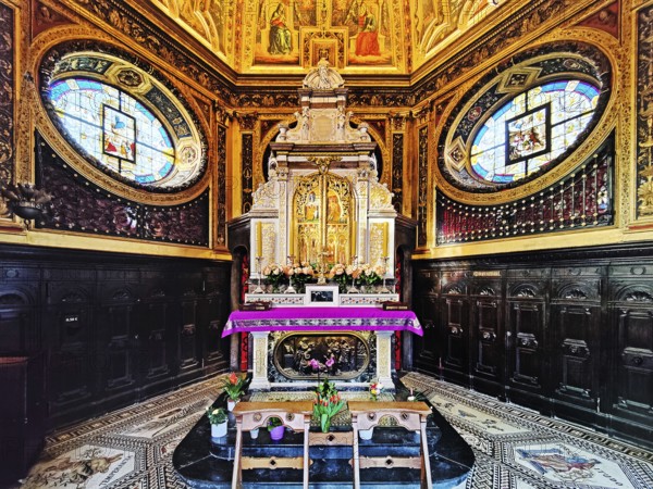 Interior view of the Chapel of Grace in Kevelaer, Lower Rhine, North Rhine-Westphalia, Germany,
