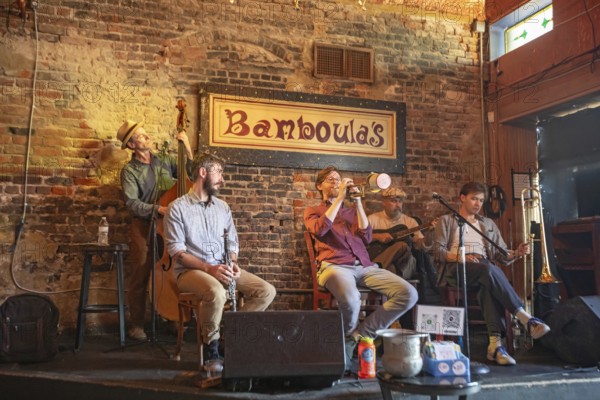 New Orleans, Louisiana - JJ & the OK's perform at Bamboula's music club on Frenchmen Street in the