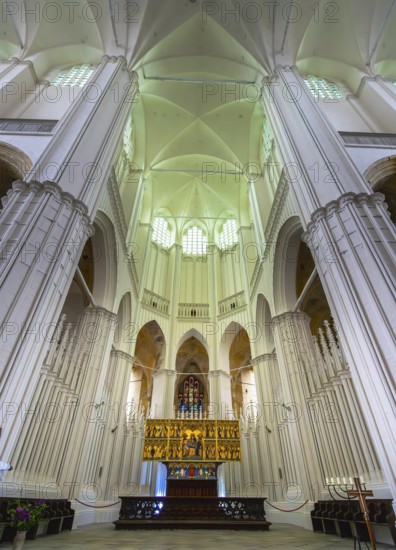 Interior photo, St Mary's Church in the old town of Stralsund, Mecklenburg-Western Pomerania,