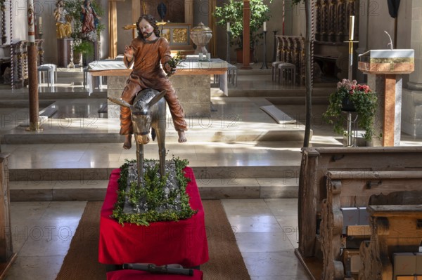 Palmesel in the parish church of St Nicholas, Oberthingau, Ostallgäu, Bavaria, Germany, Europe