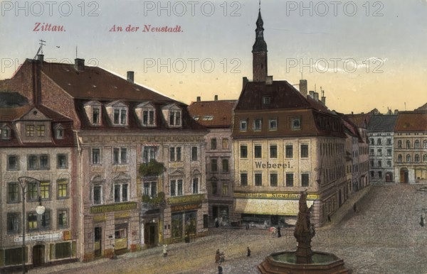 Historical postcard, picture postcard, Zittau, Saxony, Germany, digitally enhanced reproduction of