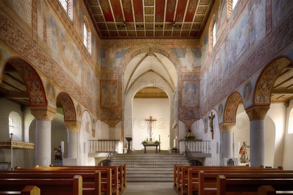 Interior, Nave, Wall painting, Ceiling painting, Choir, Altar, Parish Church of St George,
