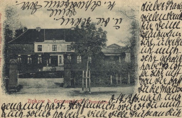 Historical postcard, picture postcard, Zipkow near Grossendorf in Pomerania, today Szczypkowice in
