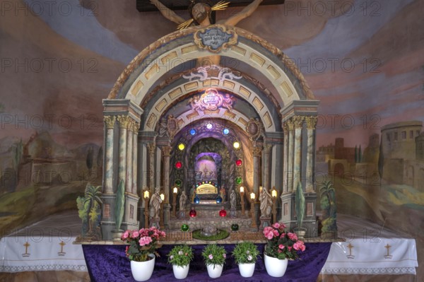 Miniature replica of a Holy Sepulchre in the chapel at the parish church of the Assumption of the