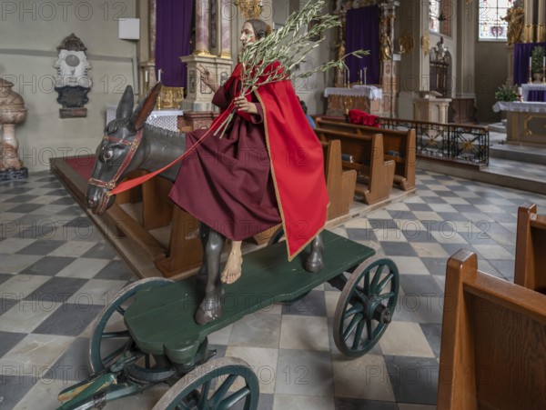 Palmesel decorated for the Palmesel procession, tradition since the 18th century, Parish Church of