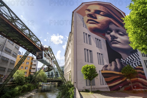 Street art in Wuppertal, large murals by international artists can be seen on over 40 house walls,