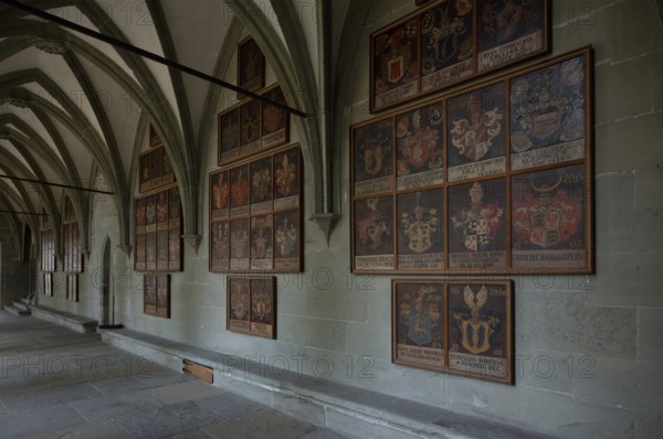 Frescoes, murals, wall painting, early Gothic cloister, Cathedral of Our Lady, Constance,