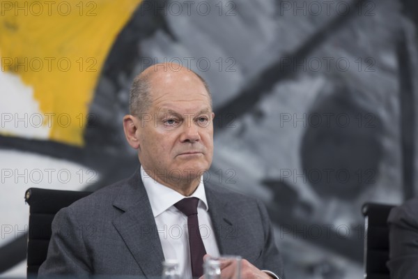 Olaf Scholz (Federal Chancellor of the Federal Republic of Germany, SPD) at a press conference