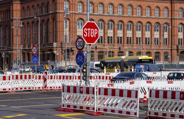 Major construction site on Mühlendamm and the area around the Rotes Rathaus, Berlin, Germany,