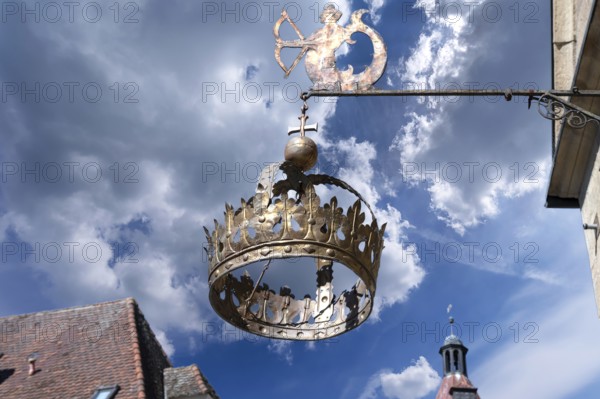 Nose sign of the Hotel Restaurant Krone, 15th century, Rosenstraße 10, Weißenburg, Middle