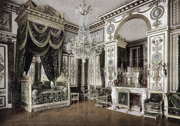 Palais de Fontainebleau. Chambre à Coucher de Napoleon I, France, c. 1890, Historic, digitally