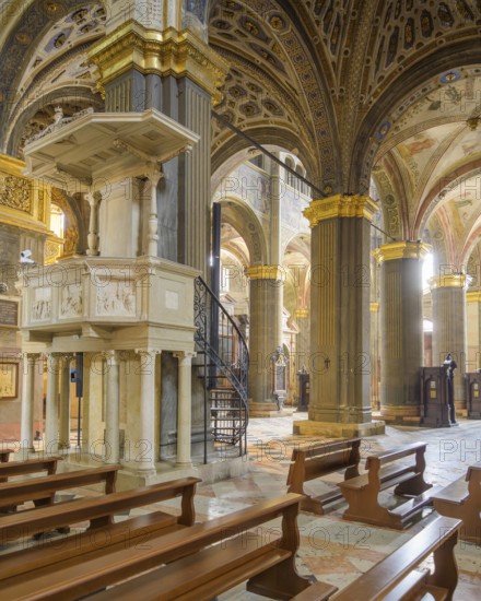 Interior view of Santa Maria Assunta Cathedral, Cremona, Province of Cremona, Italy, Europe