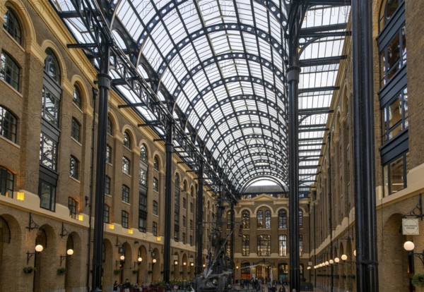 Interior of Hay's Galleria building, formerly a warehouse now shopping and leisure, Southwark,