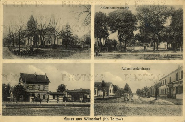 Historical postcard, picture postcard, greeting from Wünsdorf, Teltow district, Brandenburg,