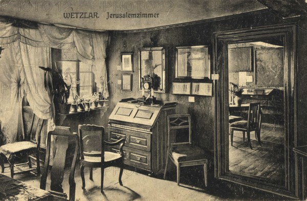 Historical postcard, picture postcard, Jerusalem Room in Wetzlar, Hesse, Germany, digitally