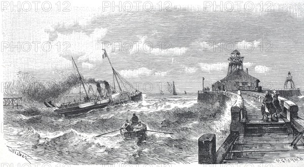 Ostend on the North Sea coast, around 1900, Flanders, Belgium, reproduction of an original,