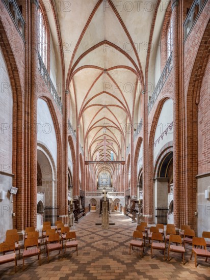 Havelberg Cathedral of St Mary, interior, Brick Gothic, Hanseatic town of Havelberg, Saxony-Anhalt,