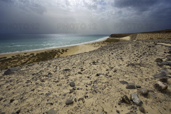 Playa Risco del Paso beach, Playa de Sotavento, Pajara, Fuerteventura, Canary Islands, Spain,